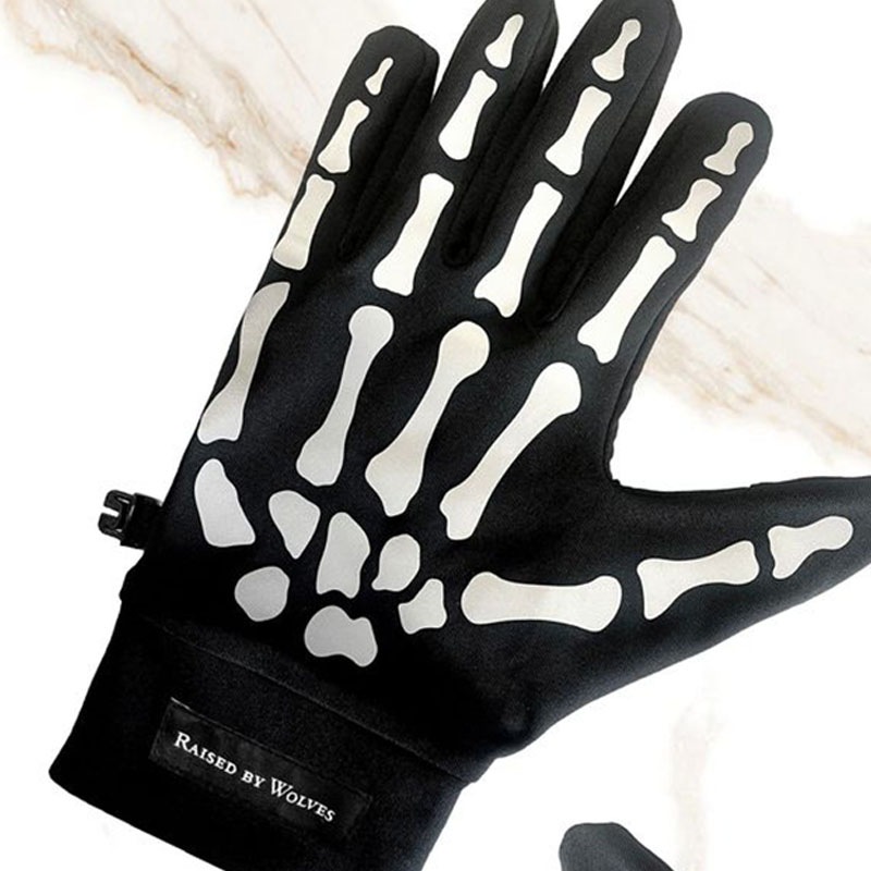��RAISED BY WOLVES/�쥤���ɥХ�����֥���SKELETON RUNNING GLOVES �������� / BLACK