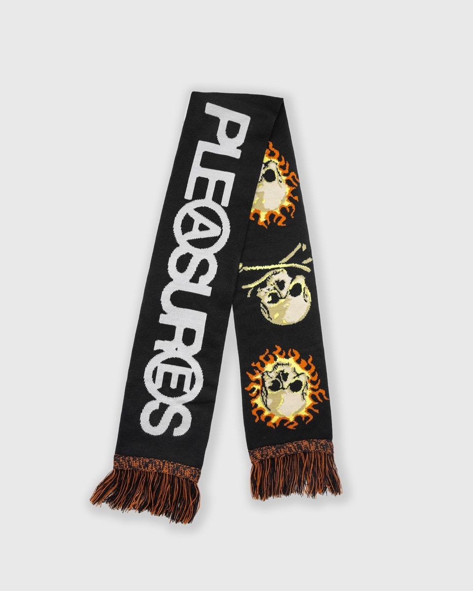 belafonte スタッズ本革レザースカーフ PLEASURES/プレジャーズ】ZINE SCARF スカーフ / BLACK | PLEASURES