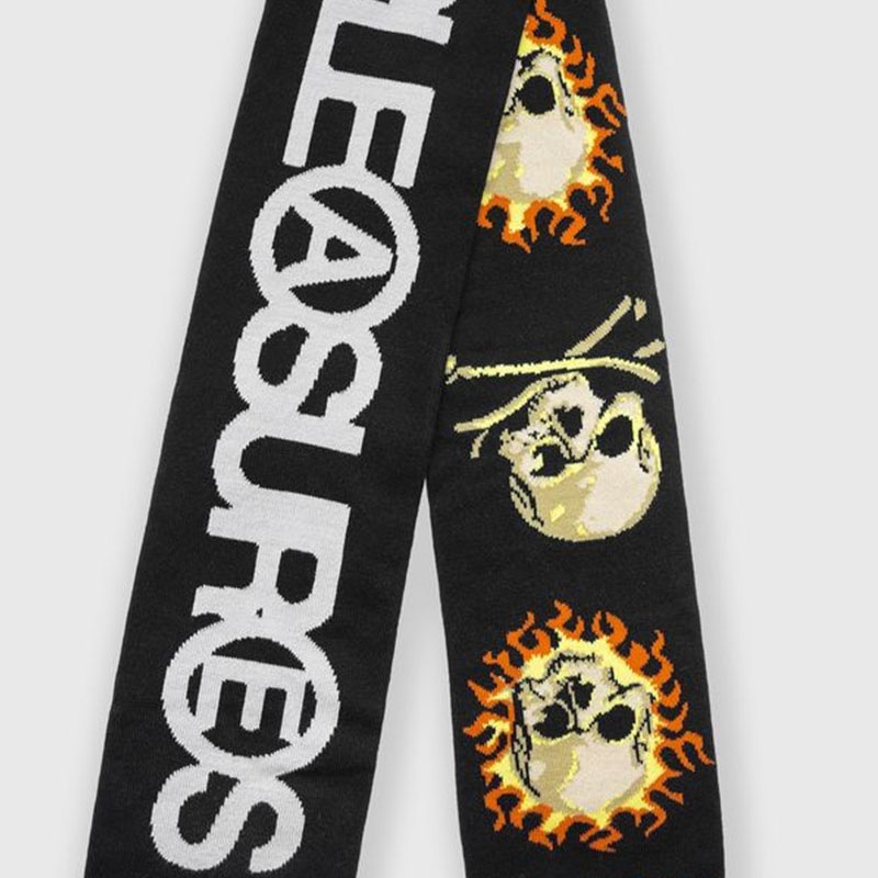 ��PLEASURES/�ץ쥸�㡼����ZINE SCARF �������� / BLACK