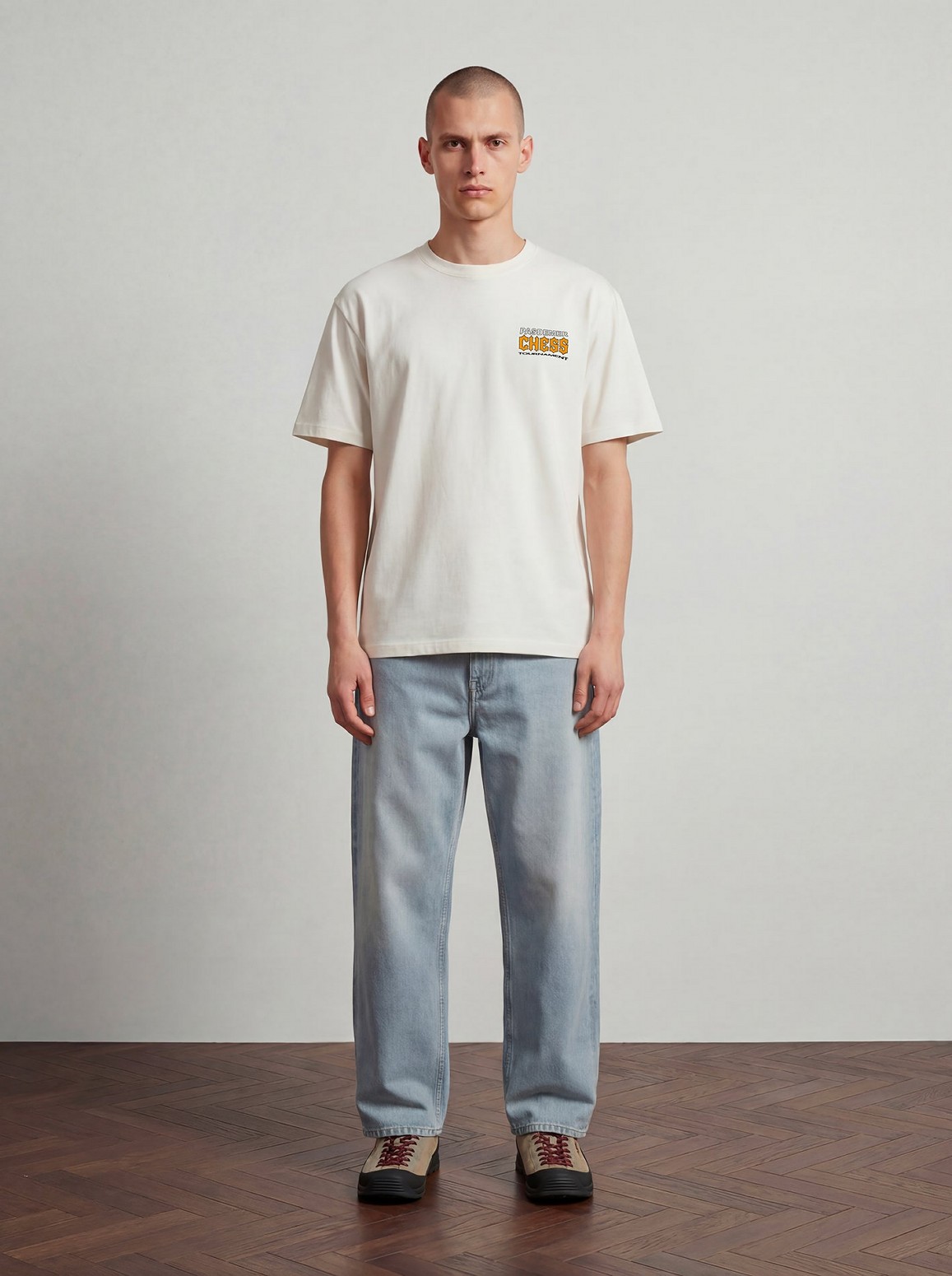 ��PAS DE MER/�ѥɥ����CHESS T-SHIRT T����� / WHITE