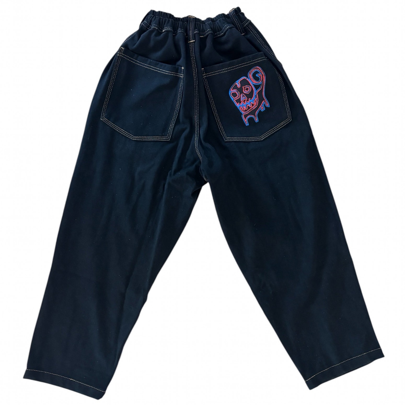 ��SEX SKATEBOARDS/���å����������ȥܡ��ɡ�DOG GUY BAGGY DENIM PANTS �ǥ˥�ѥ�� / BLACK