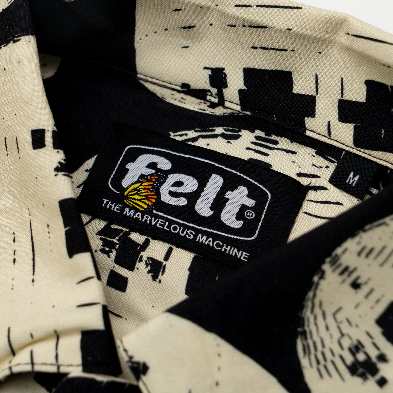 ��FELT/�ե���ȡ�DISCO BUTTON UP Ⱦµ����� / BLACK / NATURAL