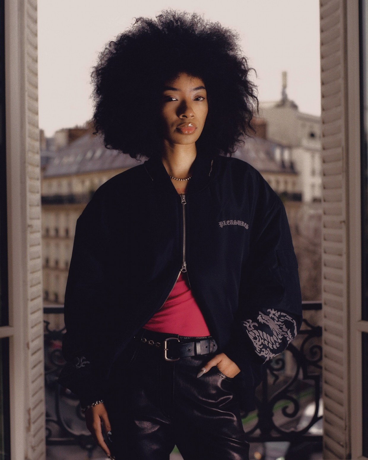 PLEASURES/ץ쥸㡼DRAGON BOMBER ܥС㥱å / BLACK