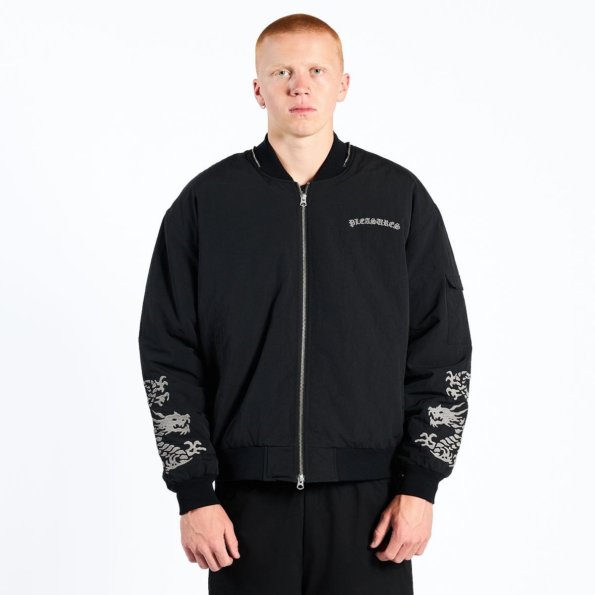 PLEASURES/ץ쥸㡼DRAGON BOMBER ܥС㥱å / BLACK