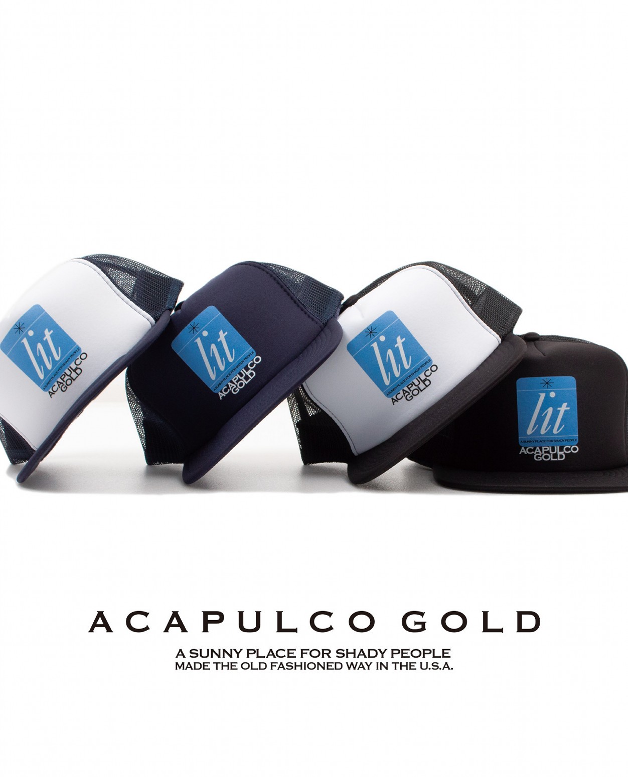 ��ACAPULCO GOLD/�����ץ륳 ������ɡ�LIT UP TRUCKER CAP ����å� / NAVY/WHITE