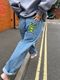 ��SEX SKATEBOARDS/���å����������ȥܡ��ɡ�ALIEN GUY BAGGY DENIM PANTS �ǥ˥�ѥ�� / LIGHT BLUE