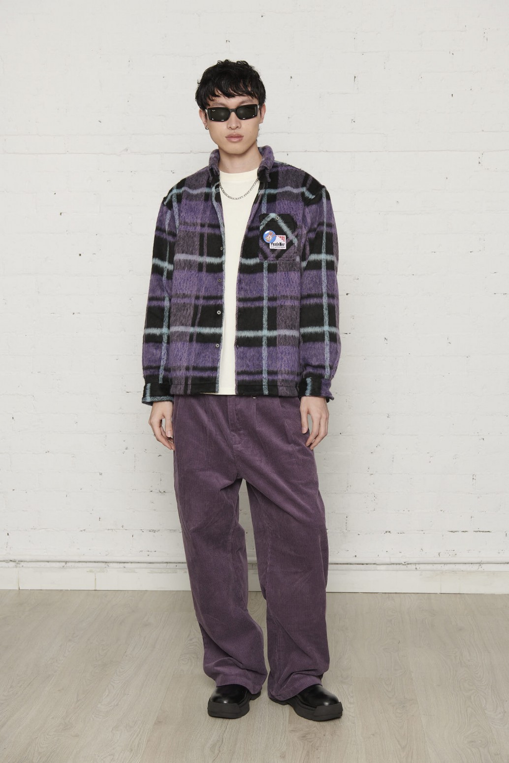 PAS DE MER/ѥɥNOT LONG TIME SHIRT Ĺµ / PURPLE/BLACK