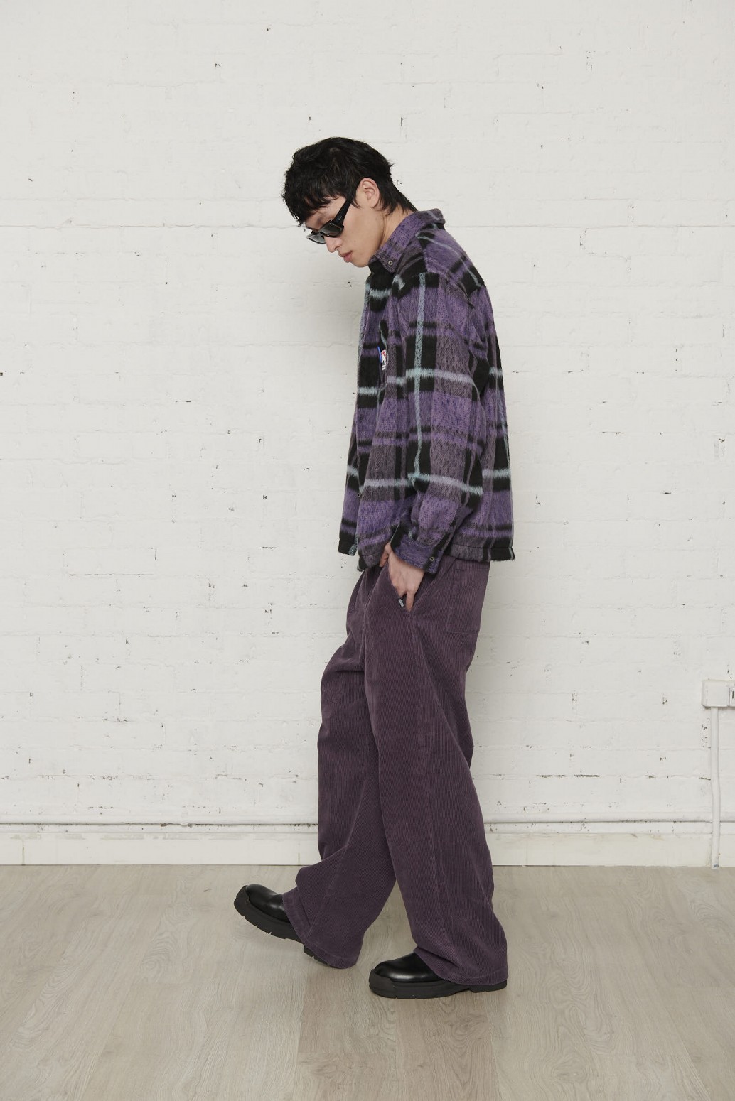 PAS DE MER/ѥɥNOT LONG TIME SHIRT Ĺµ / PURPLE/BLACK