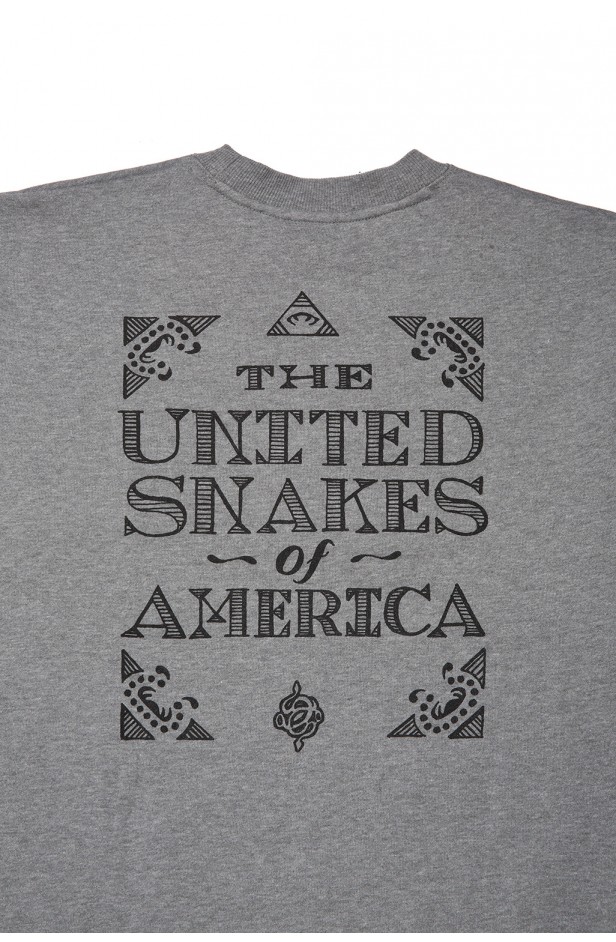 THE HUNDREDS/ϥɥåġUNITED SNAKES CREWNECK / GUNMETAL HEATHER