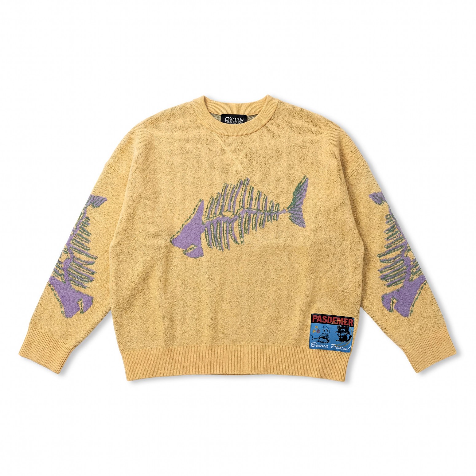 ��PAS DE MER/�ѥɥ����FISH JUMPER �˥åȥ������� / LIGHT YELLOW