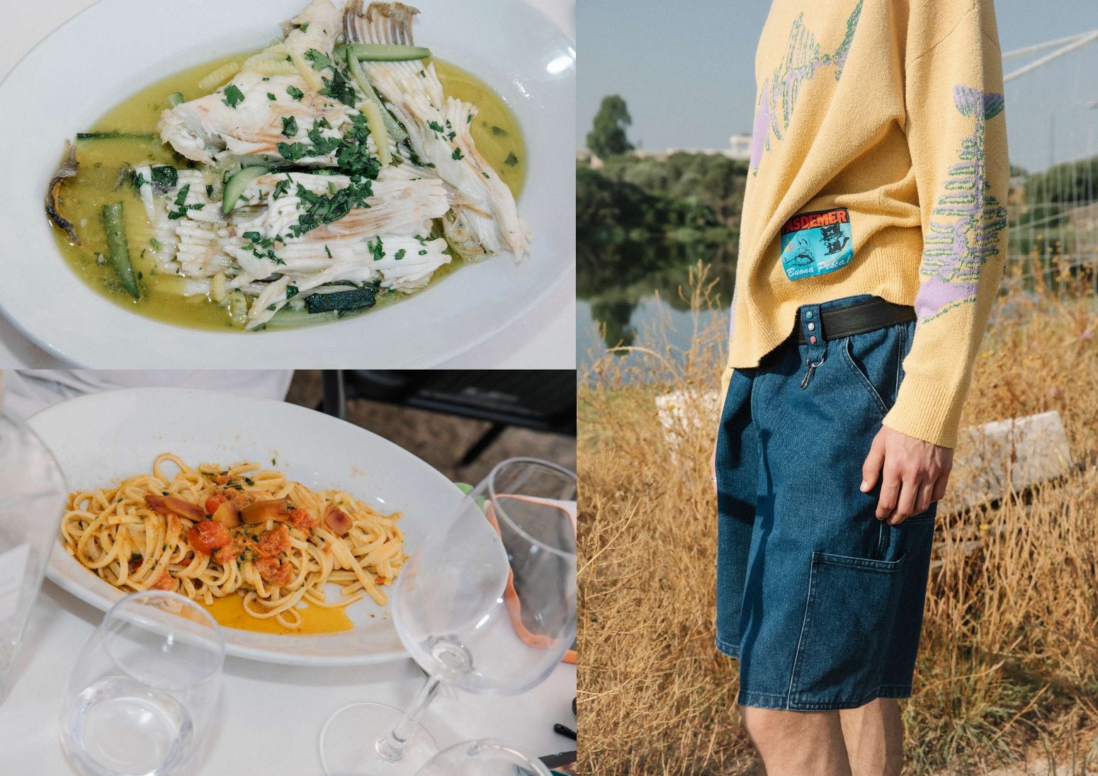 ��PAS DE MER/�ѥɥ����FISH JUMPER �˥åȥ������� / LIGHT YELLOW