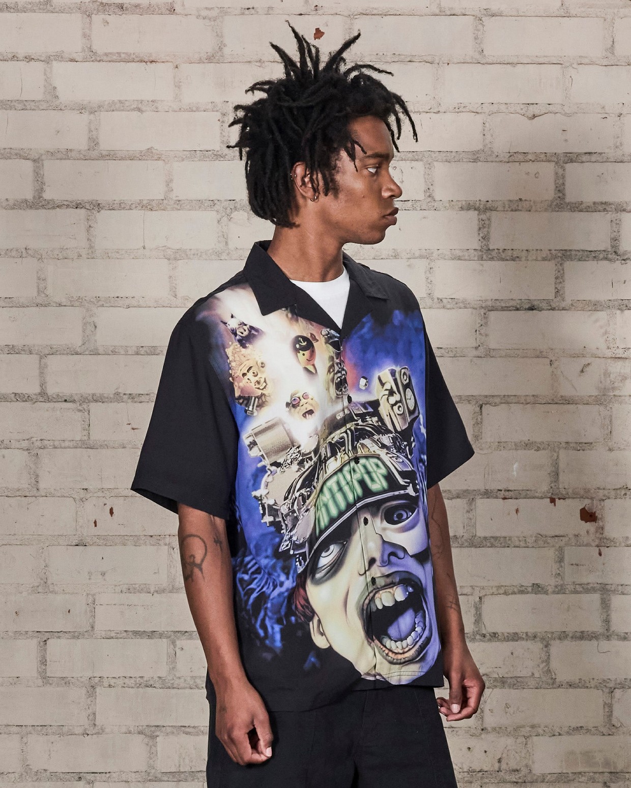 ��PLEASURES/�ץ쥸�㡼����PRIMUS��ANTI-POP BUTTON UP Ⱦµ����� / MULTI