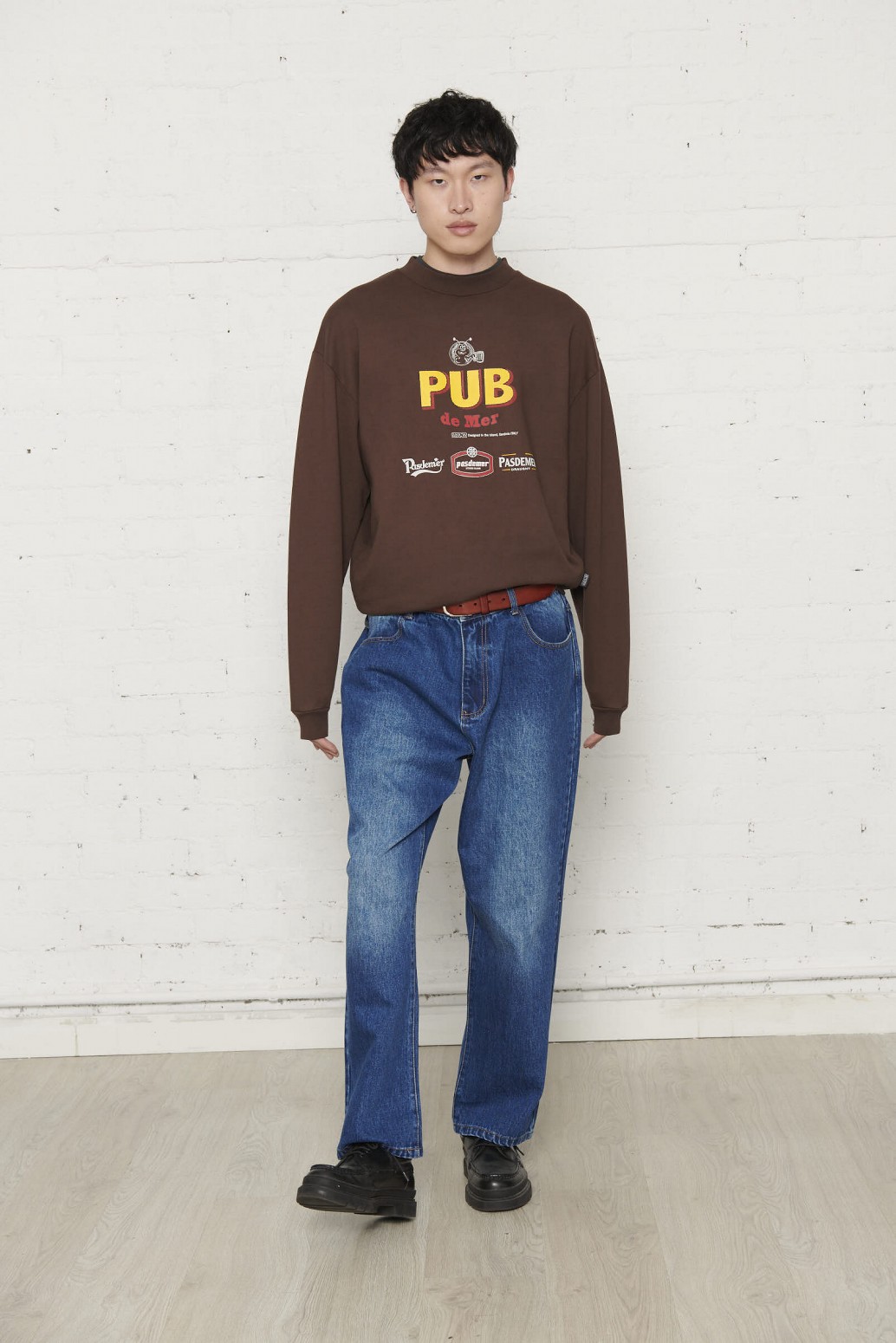 ��PAS DE MER/�ѥɥ����PUB SWEATSHIRT ���롼�������å� / BURGUNDY