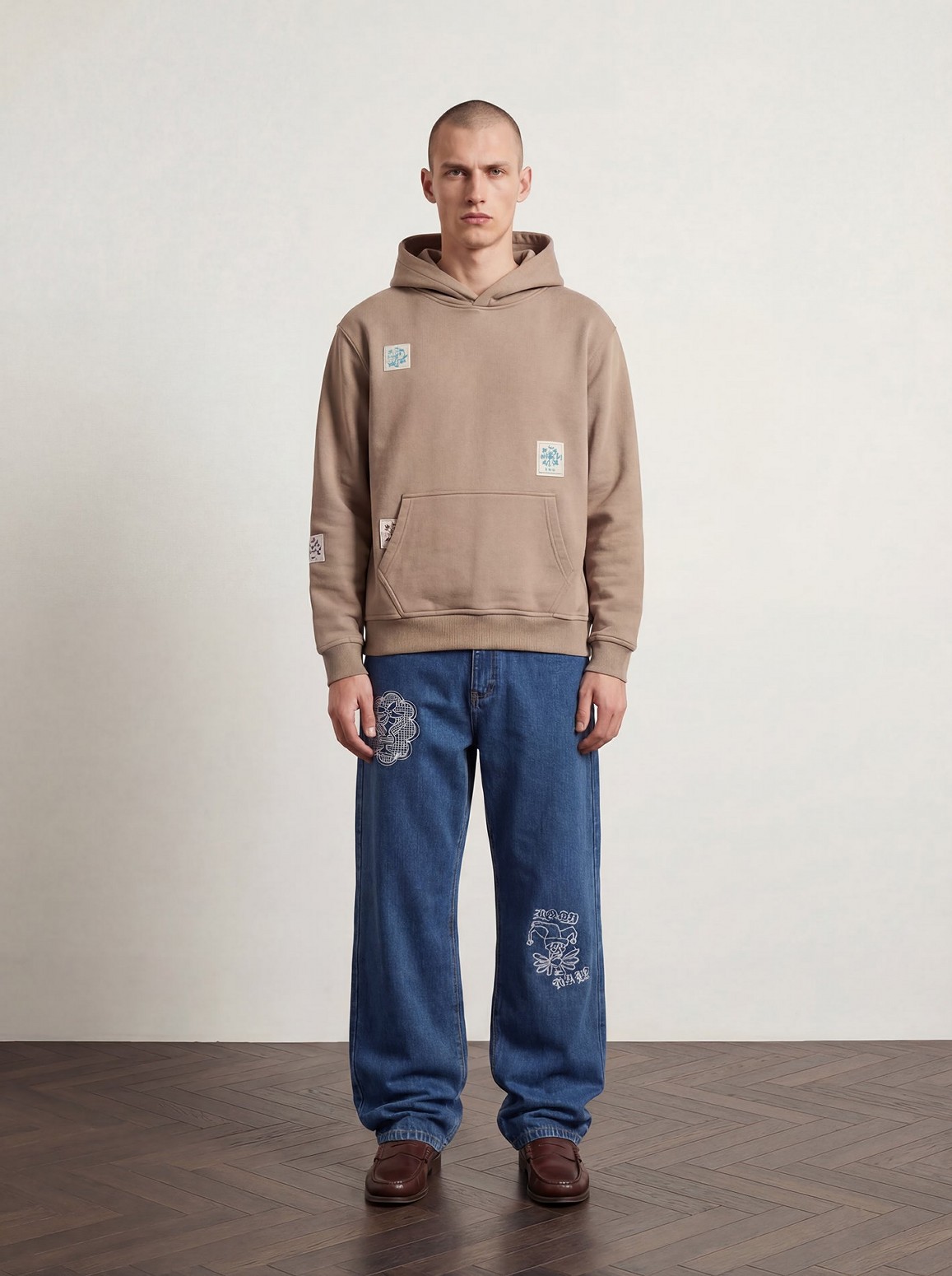 ��PAS DE MER/�ѥɥ����FLOWERS HOODY �ѡ����� / BROWN