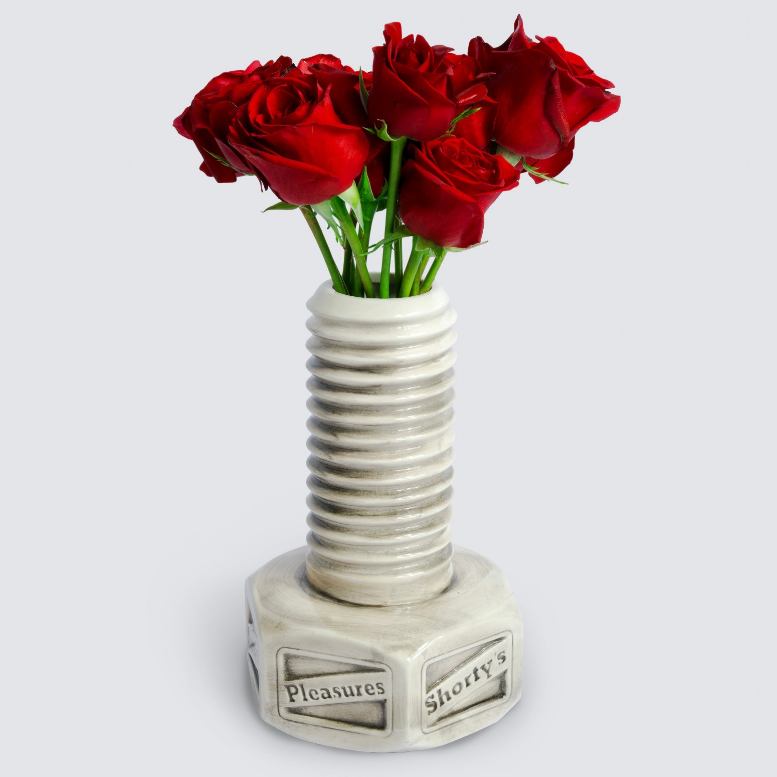 PLEASURES/ץ쥸㡼SHORTY'SBOLT CERAMIC VASE  / WHITE