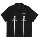 PLEASURES/ץ쥸㡼LUSTER CAMP COLLAR BUTTON DOWN Ⱦµ / BLACK ֥å