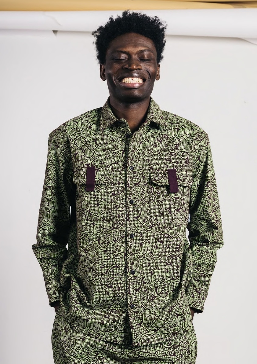 ��PAS DE MER/�ѥɥ����LOGO SHIRT Ĺµ����� / PURPLE-LIME �ѡ��ץ�饤��