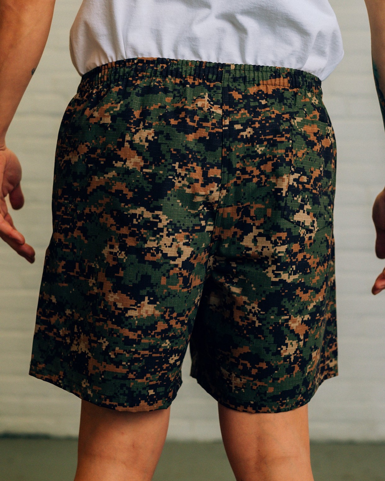 RAISED BY WOLVES/쥤ɥХ֥RBW/BARBARIAN RIPSTOP CAMP SHORTS 硼ȥѥ / GREEN DIGICAM