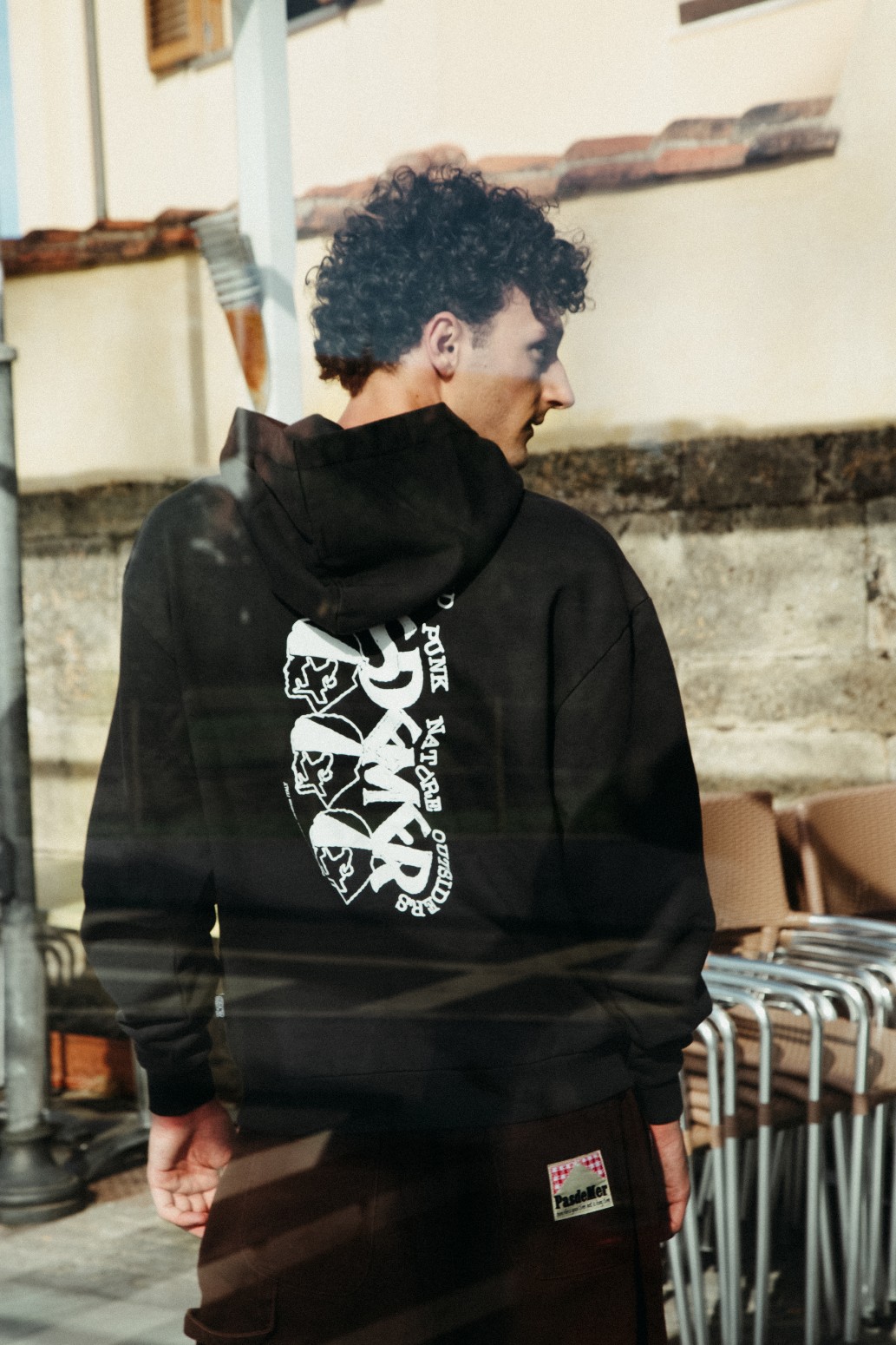 PAS DE MER/ѥɥSTONED ISLAND HOODY ѡ / BLACK