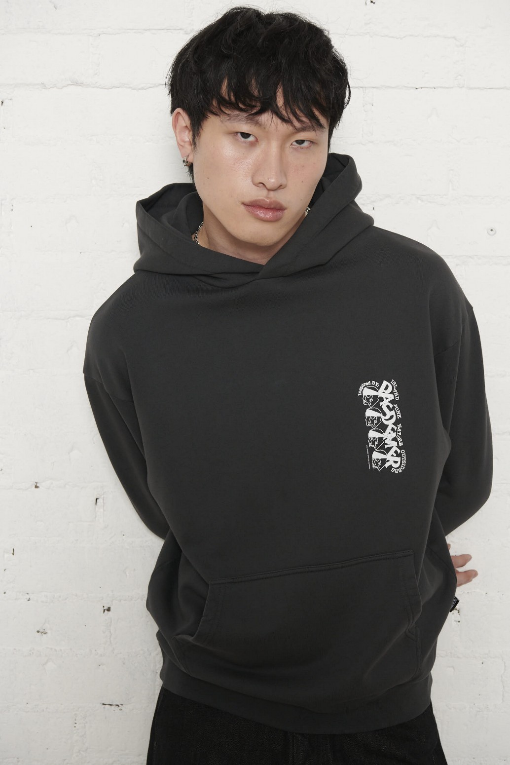 PAS DE MER/ѥɥSTONED ISLAND HOODY ѡ / BLACK