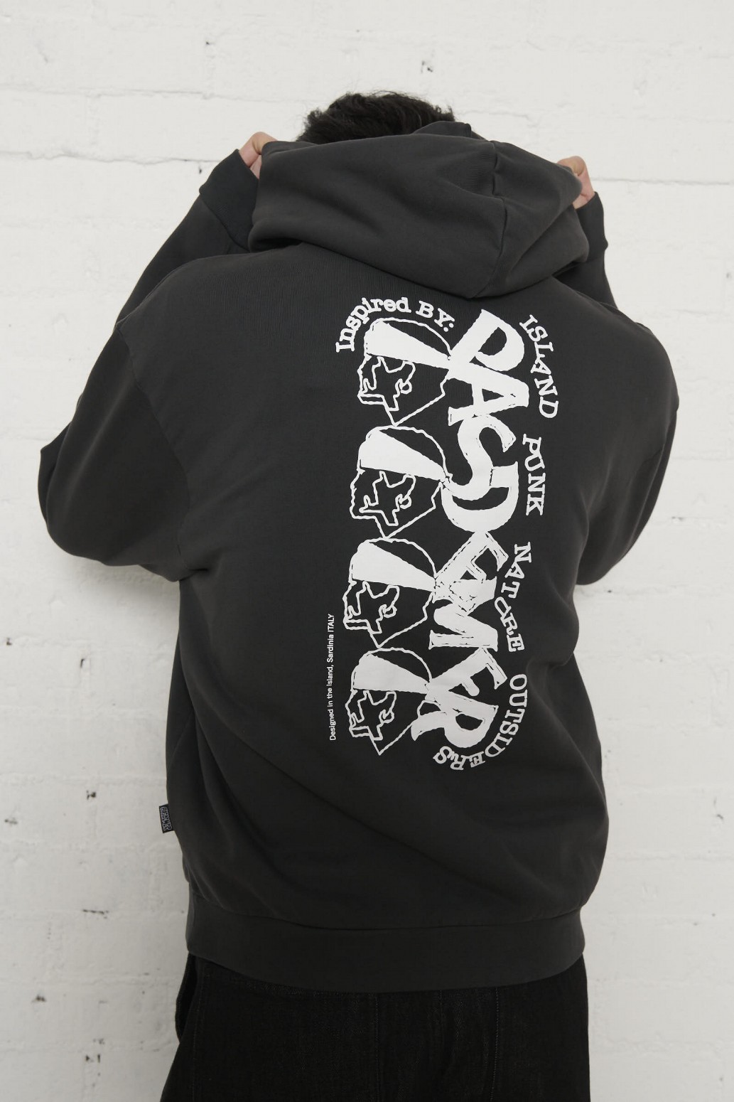 PAS DE MER/ѥɥSTONED ISLAND HOODY ѡ / BLACK