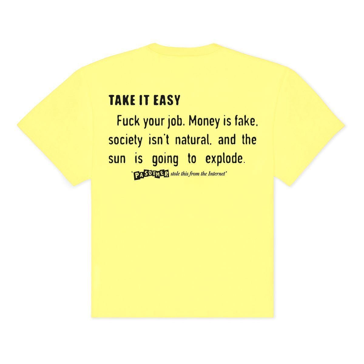 ��PAS DE MER/�ѥɥ����INTERNET QUOTES T-SHIRT T����� / YELLOW