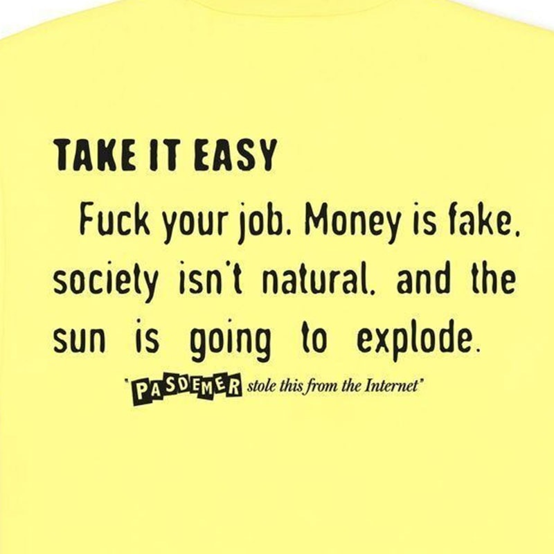 ��PAS DE MER/�ѥɥ����INTERNET QUOTES T-SHIRT T����� / YELLOW