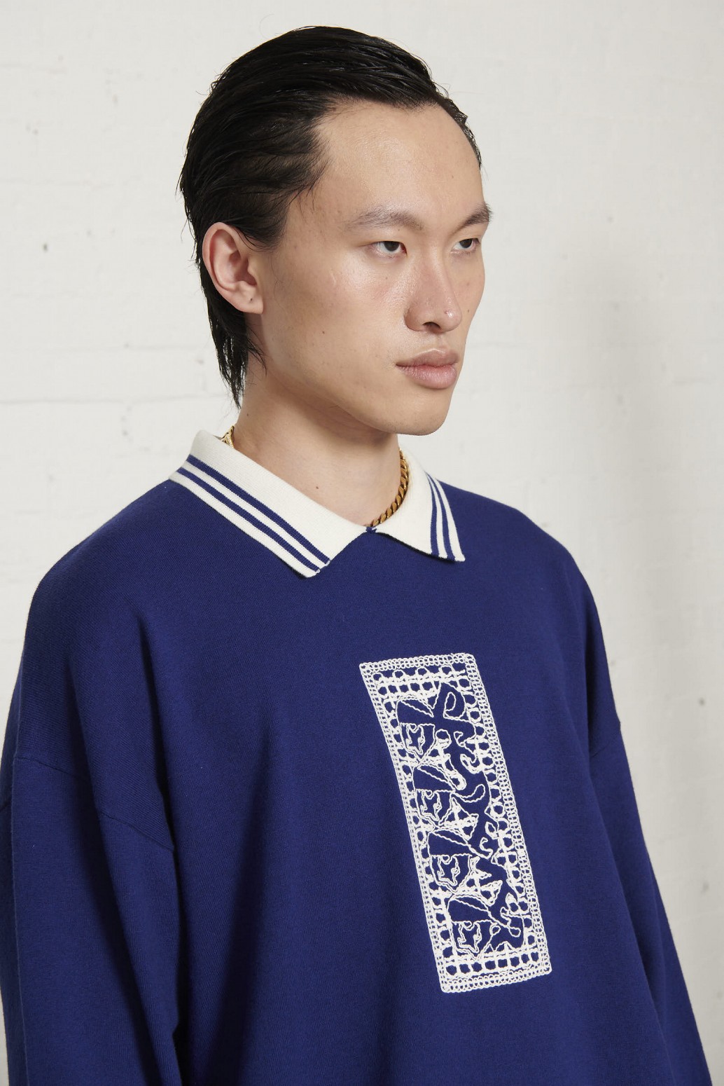 PAS DE MER/ѥɥSTONED ISLAND POLO LONGSLEEVE ݥ / BLUE