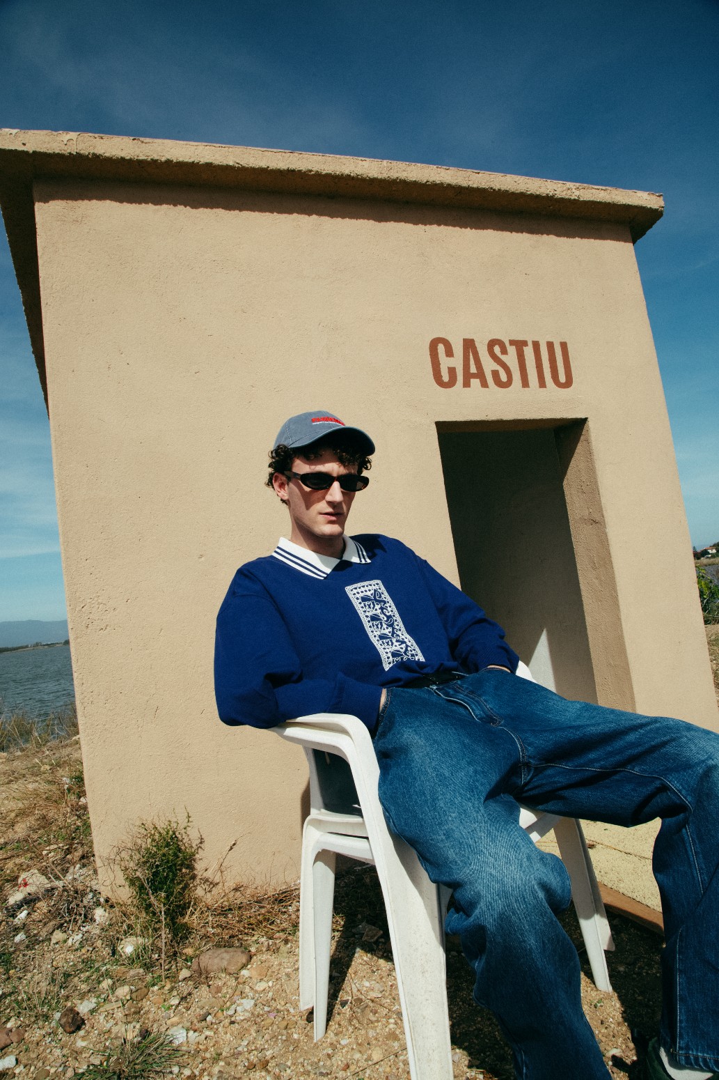 PAS DE MER/ѥɥSTONED ISLAND POLO LONGSLEEVE ݥ / BLUE