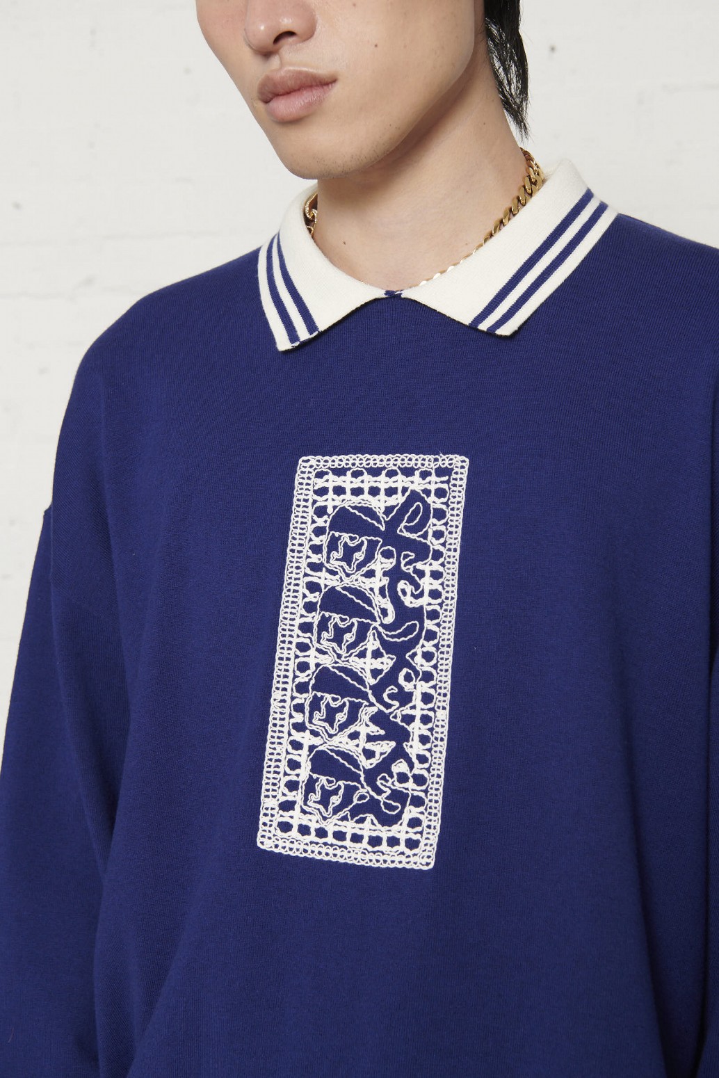 PAS DE MER/ѥɥSTONED ISLAND POLO LONGSLEEVE ݥ / BLUE