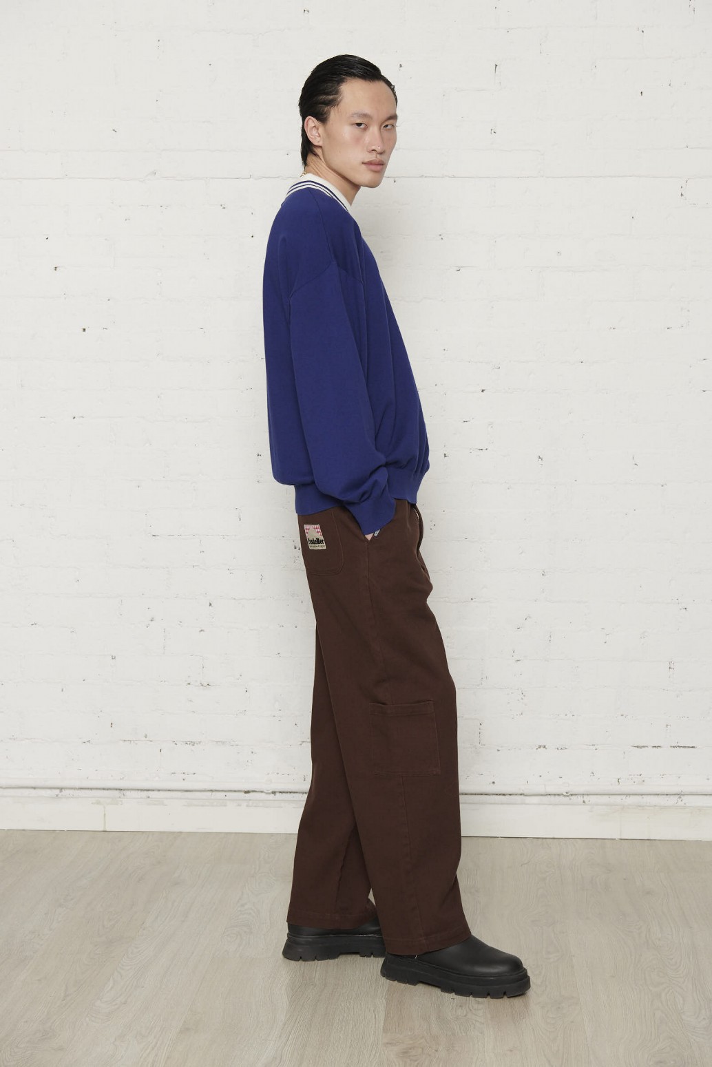 PAS DE MER/ѥɥSTONED ISLAND POLO LONGSLEEVE ݥ / BLUE