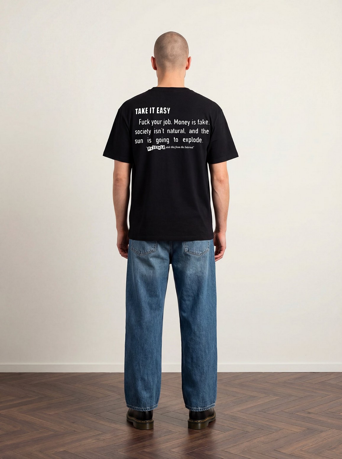 ��PAS DE MER/�ѥɥ����INTERNET QUOTES T-SHIRT T����� / BLACK