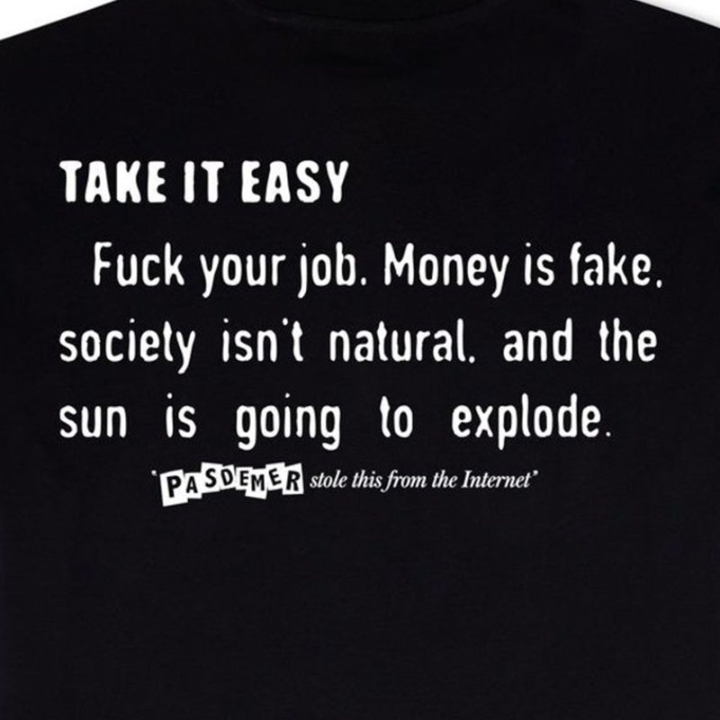 ��PAS DE MER/�ѥɥ����INTERNET QUOTES T-SHIRT T����� / BLACK