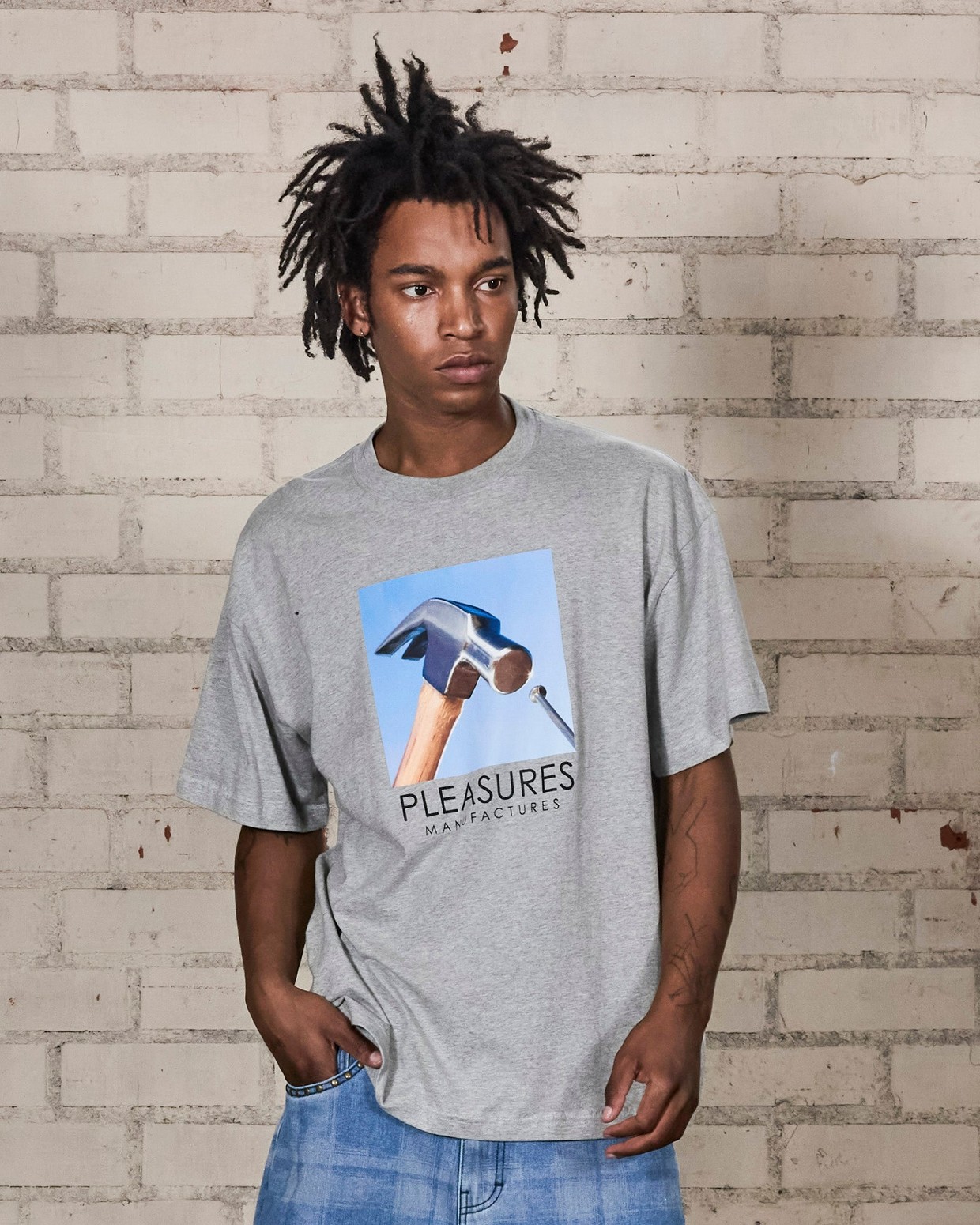 ��PLEASURES/�ץ쥸�㡼����HAMMER T-SHIRT T����� / HEATHER