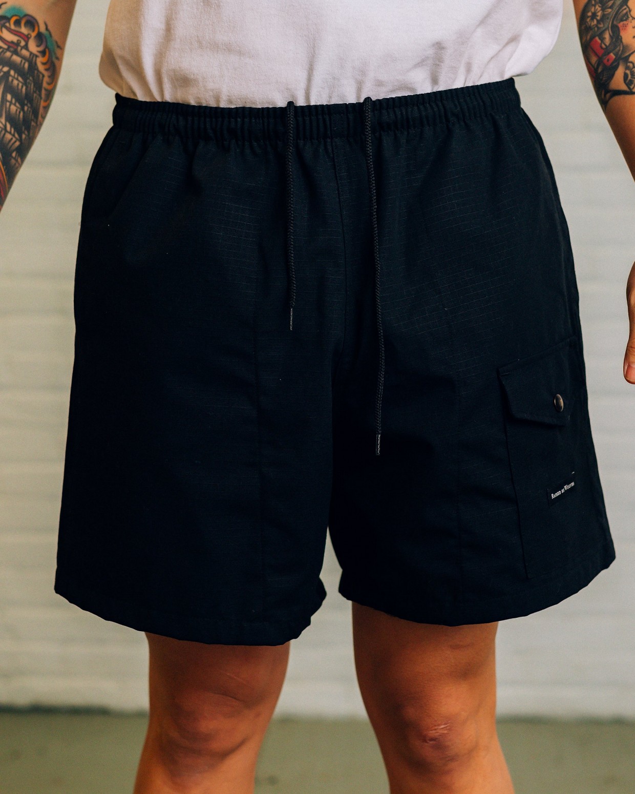 RAISED BY WOLVES/쥤ɥХ֥RBW/BARBARIAN RIPSTOP CAMP SHORTS 硼ȥѥ / BLACK