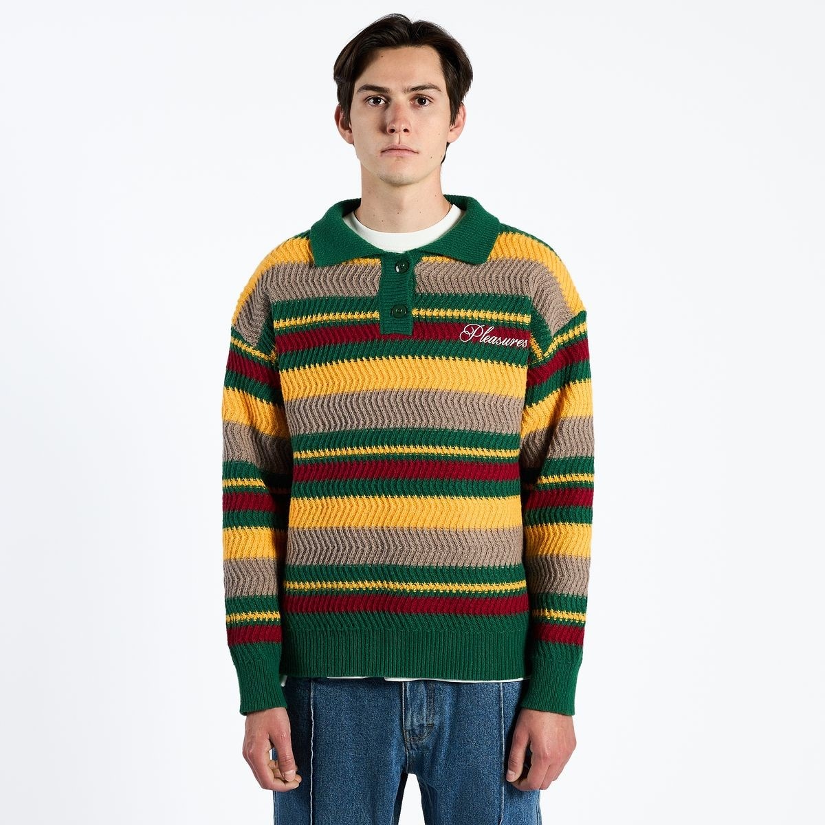 PLEASURES/ץ쥸㡼COOPER POLO SWEATER ݥ / GREEN