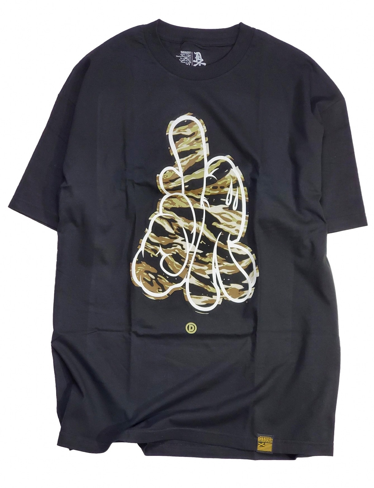��DISSIZIT/�ǥ����������åȡ�CAMO HANDS TEE T����� / BLACK �֥�å�