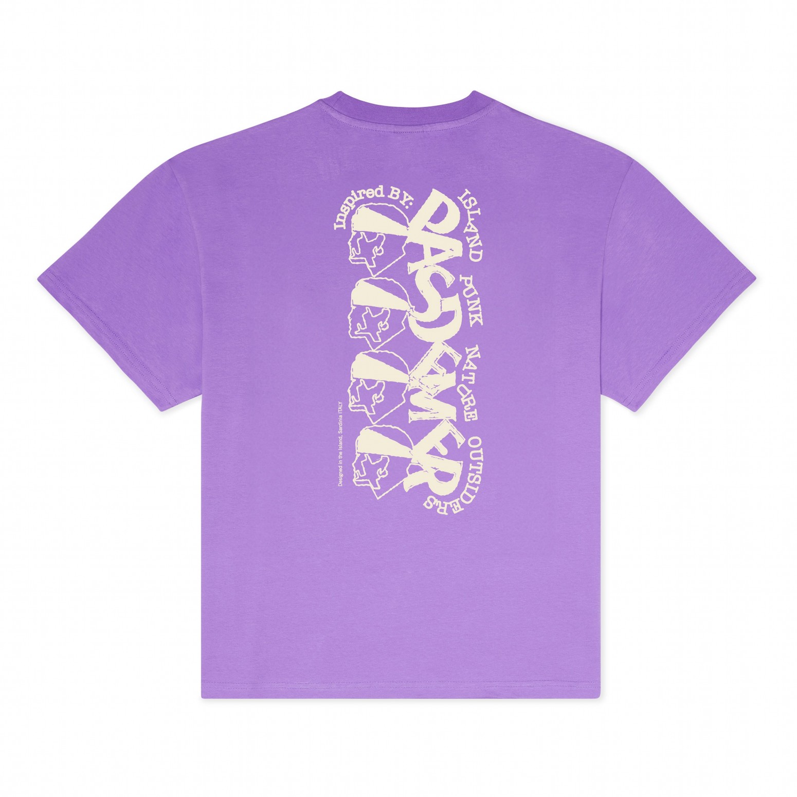 PAS DE MER/ѥɥSTONED ISLAND T-SHIRT T / PURPLE