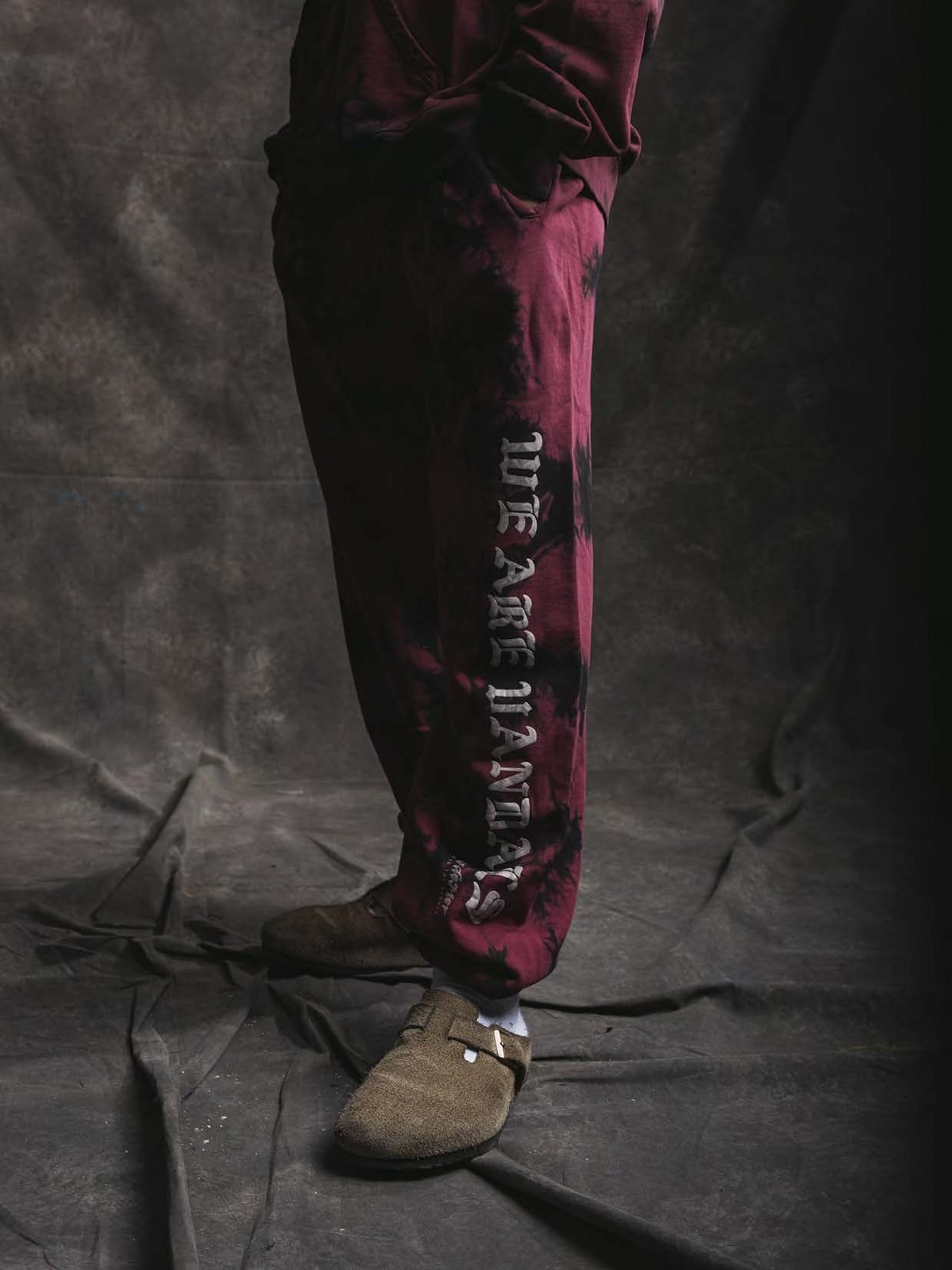 PAS DE MER/ѥɥWAV PANTS åȥѥ / BLACK ֥å/BURGUNDY Сǥ