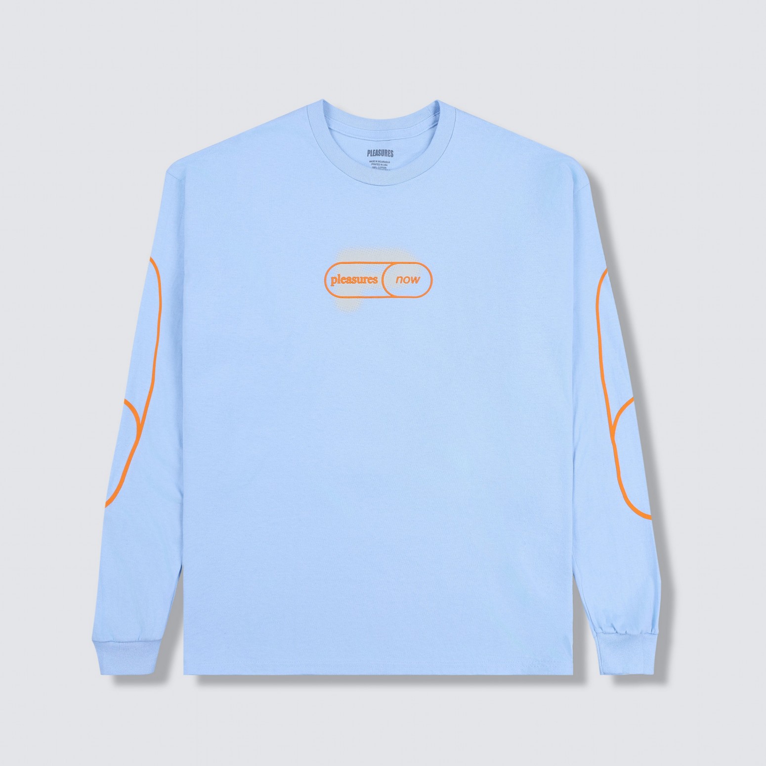��PLEASURES/�ץ쥸�㡼����PIXEL P LONG SLEEVE ĹµT����� / LIGHT BLUE