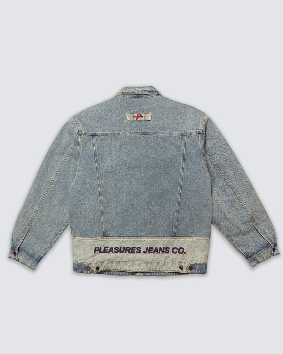 ��PLEASURES/�ץ쥸�㡼����PARK INSULATED DENIM JACKET �ǥ˥ॸ�㥱�å� / INDIGO