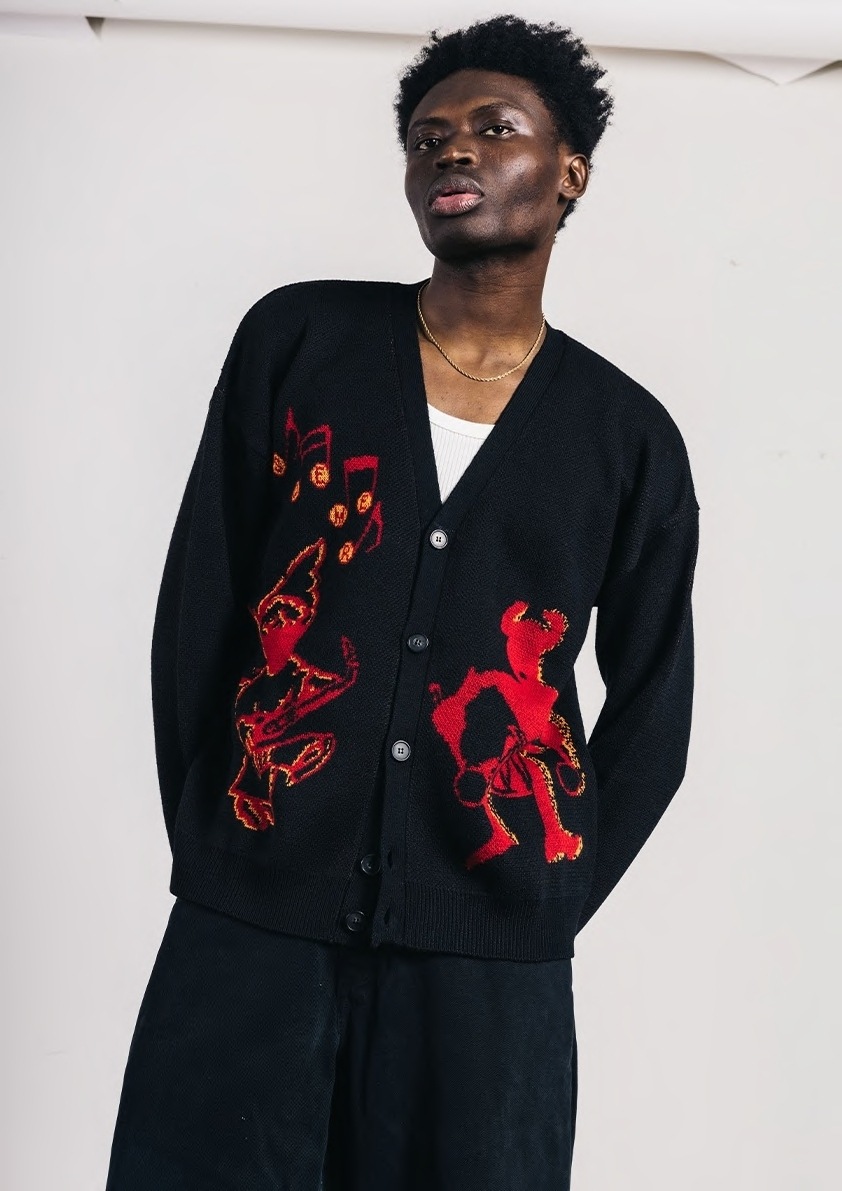 PAS DE MER/ѥɥPRAISE CARDIGAN ǥ / BLACK-RED
