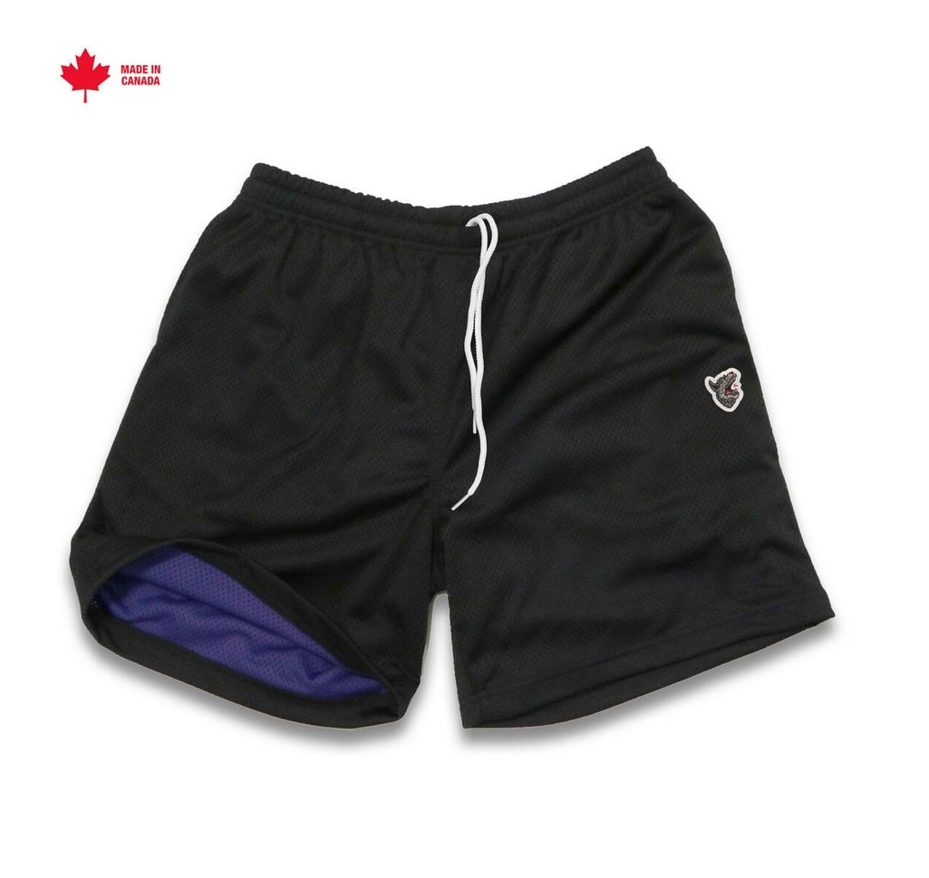 RAISED BY WOLVES/쥤ɥХ֥TWO-TONE MESH SHORTS 硼ȥѥ / BLACK/PURPLE