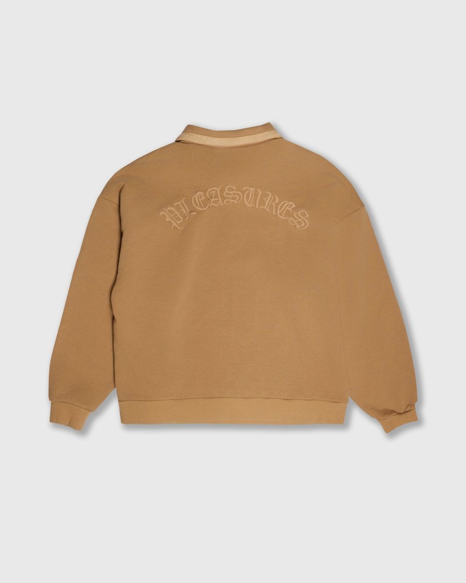 ��PLEASURES/�ץ쥸�㡼����DRIFT ZIP POLO ���åץݥ� / TAN