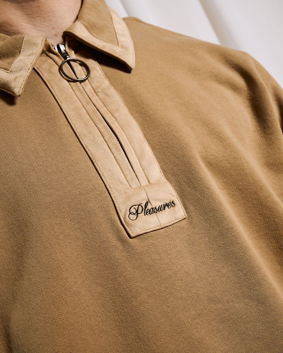 ��PLEASURES/�ץ쥸�㡼����DRIFT ZIP POLO ���åץݥ� / TAN
