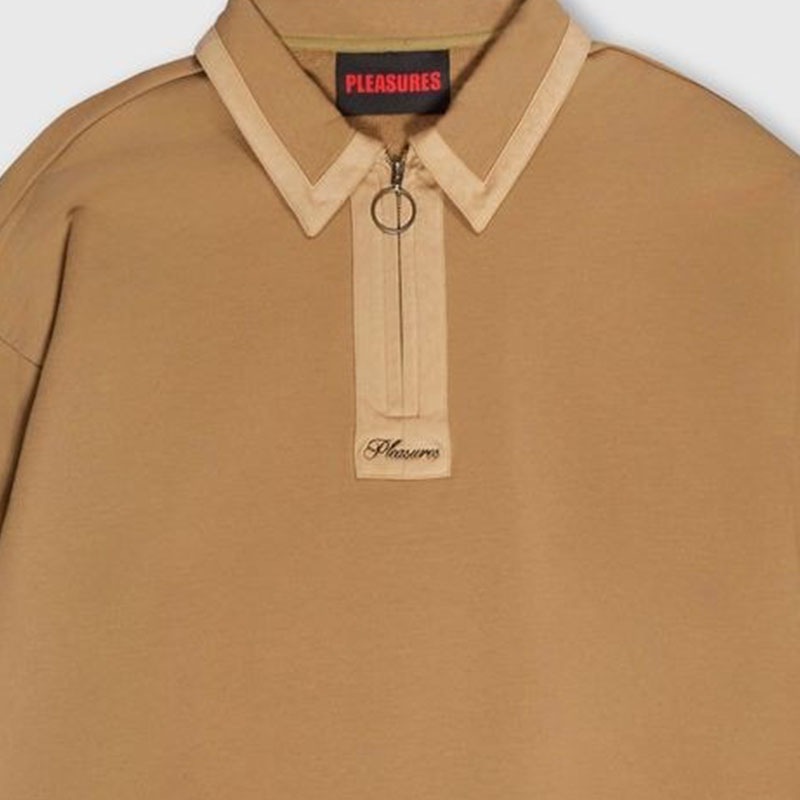 ��PLEASURES/�ץ쥸�㡼����DRIFT ZIP POLO ���åץݥ� / TAN