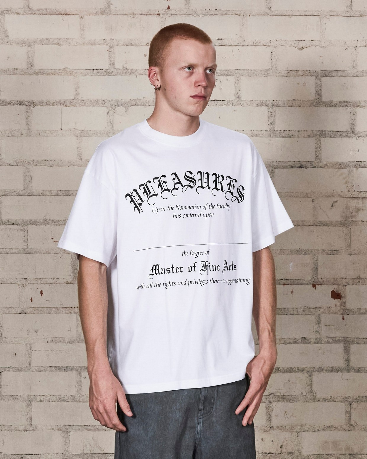��PLEASURES/�ץ쥸�㡼����DEGREE T-SHIRT T����� / WHITE