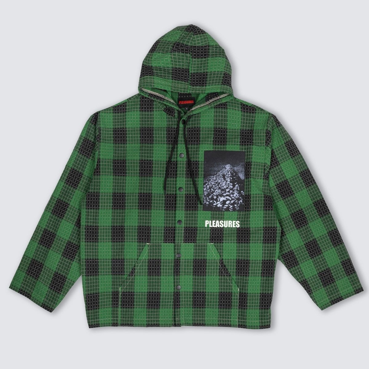 PLEASURES/ץ쥸㡼VIRTUAL HOODED SHIRT Ĺµ / GREEN
