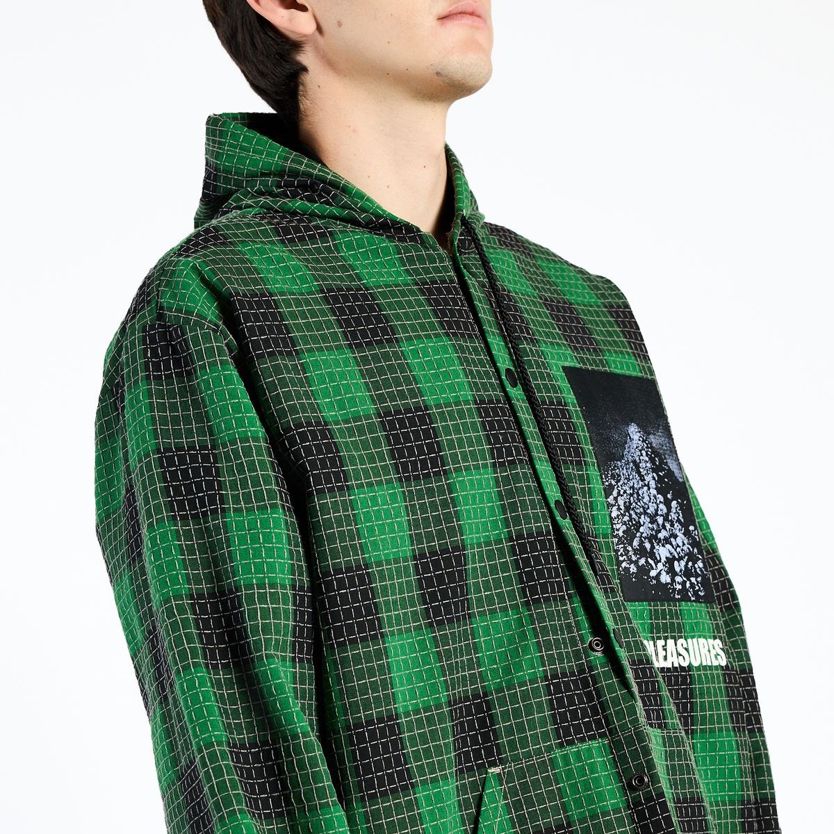 PLEASURES/ץ쥸㡼VIRTUAL HOODED SHIRT Ĺµ / GREEN