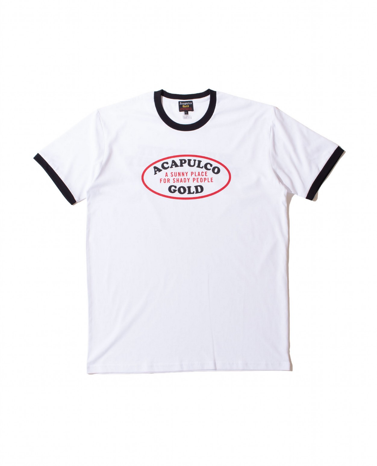 ACAPULCO GOLD/ץ륳 ɡOVAL LOGO RINGER TEE T / WHITE/BLACK